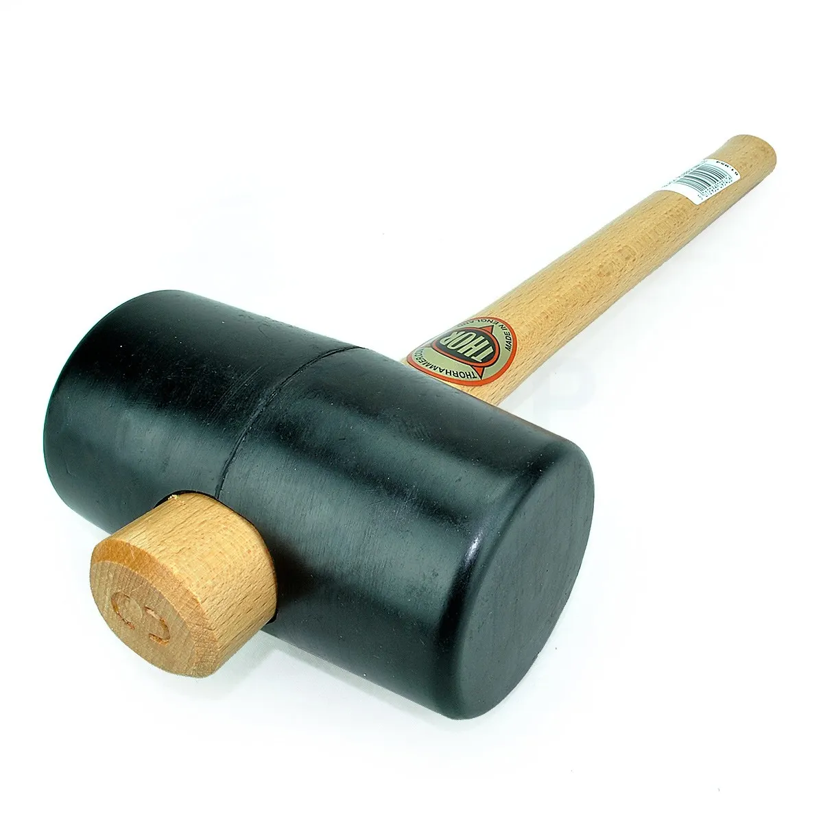Thor ค้อนยางล้วนสีดำ ด้ามไม้ หน้าค้อน 90 มม. รุ่น 61-957 - Image 3