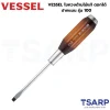 VESSEL ไขควงด้ามไม้แท้ ตอกได้ ปากแบน รุ่น 100 - Image 2
