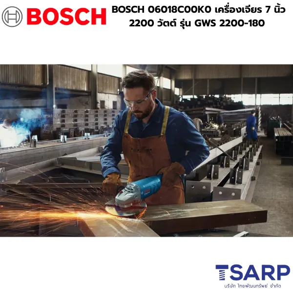 BOSCH 06018C00K0 เครื่องเจียร 7 นิ้ว 2200 วัตต์ รุ่น GWS 2200-180 - Image 3