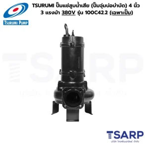 TSURUMI ปั๊มแช่สูบน้ำเสีย (ปั๊มจุ่มบ่อบำบัด) 4 นิ้ว 3 แรงม้า 380V รุ่น 100C42.2 (เฉพาะปั๊ม)