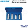 KING TONY ลูกบ็อกยาว ถอดสตัด 4 ตัวชุด ขนาด M6 - M12 รุ่น 9TD014MR