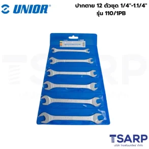 UNIOR 110/1PB ปากตาย 12 ตัวชุด 1/4นิ้ว-1.1/4นิ้ว (110PB) ในซองผ้า