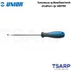 UNIOR 605TBI ไขควงแบน 7นิ้วx1.2x8.0x7mm. ชุบโครเมี่ยมปากดำด้ามฟ้าเทา