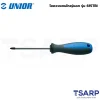 UNIOR 615TBI ไขควงแกนใหญ่แฉก 2.1/2นิ้ว #0x3mm ชุบโครเมี่ยมปากดำด้ามฟ้าเทา