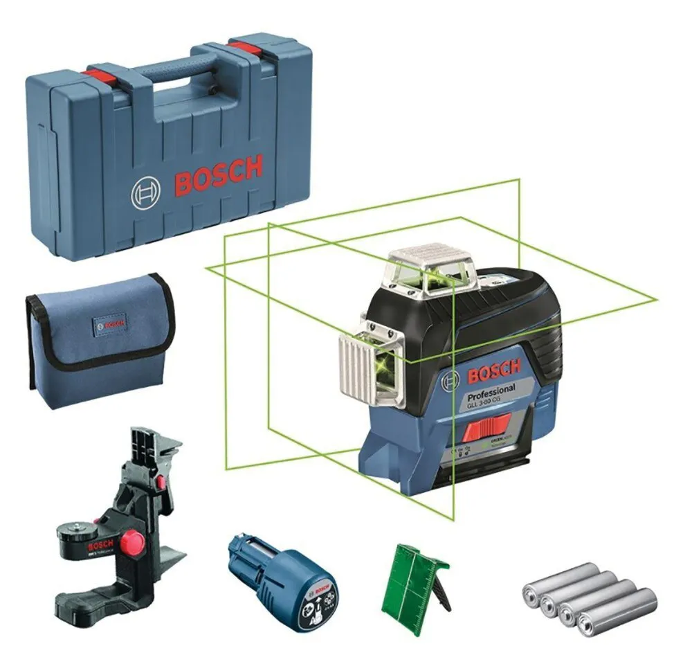BOSCH เครื่องวัดระดับเลเซอร์แสงเขียว + ขาตั้ง รุ่น GLL3-80CG