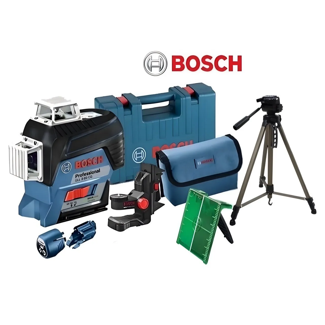 BOSCH เครื่องวัดระดับเลเซอร์แสงเขียว + ขาตั้ง รุ่น GLL3-80CG