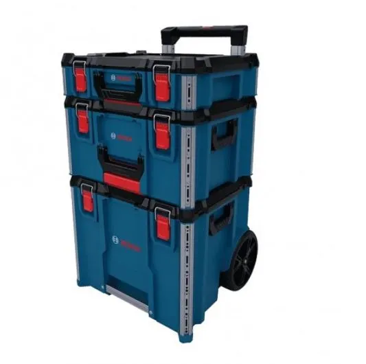 BOSCH กล่องเครื่องมือช่างพร้อมล้อลาก 3 ชิ้น/ชุด