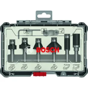 BOSCH ชุดดอกเร้าเตอร์แกน 1/4 นิ้ว ตัดขอบและเซาะร่อง