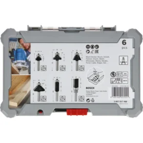 BOSCH ชุดดอกเร้าเตอร์แกน 1/4 นิ้ว ตัดขอบและเซาะร่อง