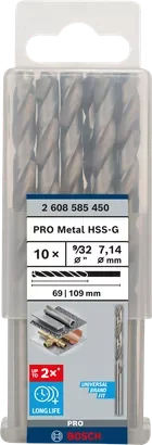 BOSCH 2608585450 ดอกสว่านเจาะเหล็กก้านกลม HSS-G