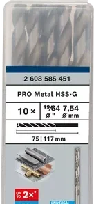 BOSCH ดอกสว่านเจาะเหล็กก้านกลม HSS-G 2608585451