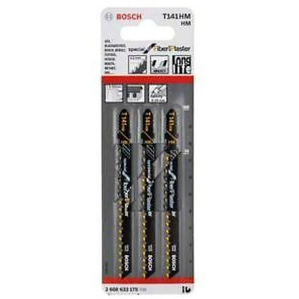 BOSCH 2608633176 T341HM ใบเลื่อยจิ๊กซอว์ตัดไฟเบอร์ซีเมนต์ (5 ใบ/แพค)