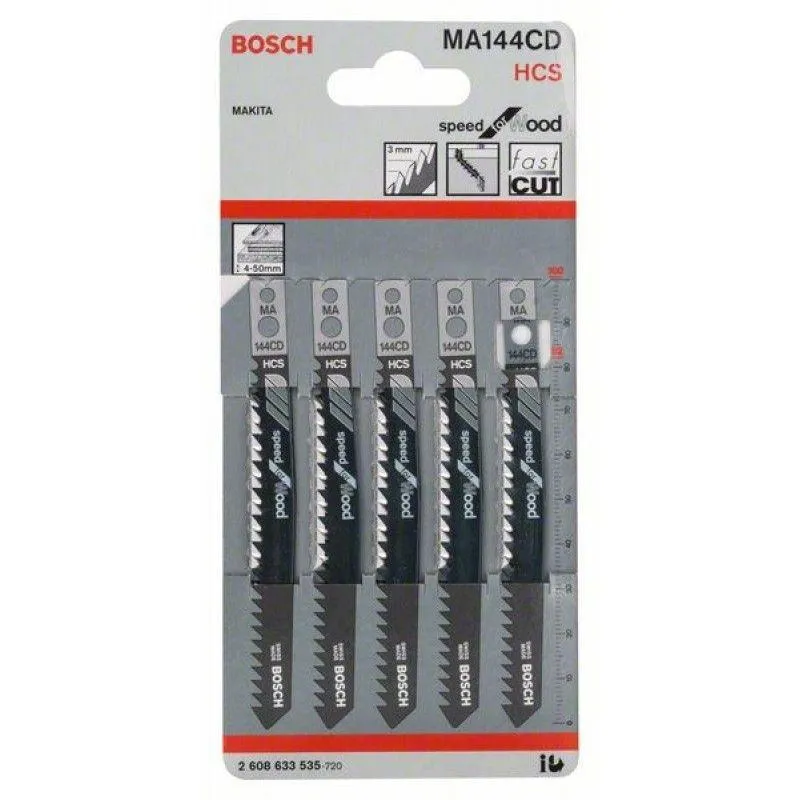 BOSCH 2608633535 MA144CD ใบเลื่อยจิ๊กซอว์ตัดไม้ (5 ใบ/แพค)