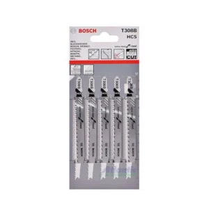 BOSCH 2608663751 T308B ใบเลื่อยจิ๊กซอว์ตัดไม้ (5 ใบ/แพค)