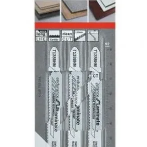 BOSCH 2608665073 T128BHM ใบจิ๊กซอว์ตัดลามิเนต ฟันคาร์ไบด์ (3 ใบ/แพค)