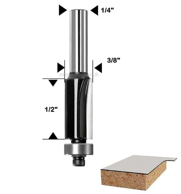 BOSCH 2608628636 ดอกเร้าเตอร์ ตรงปลายลูกปืน แกน 1/4 นิ้ว