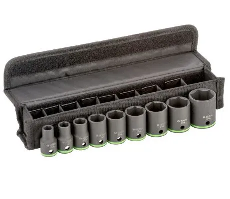 BOSCH 2608551100 ชุดลูกบล็อกลม 1/2 นิ้ว x ยาว 38 มม. (9 ตัว/ชุด) ขนาด 10- 27 มม.