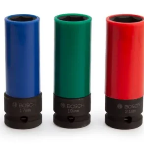 BOSCH 2608551102 ชุดลูกบล็อกลม (ถอดล้อแม็ก) 1/2 นิ้ว ยาว 85 มม. (3 ลูก/ชุด) เบอร์ 17,19,21 มม.