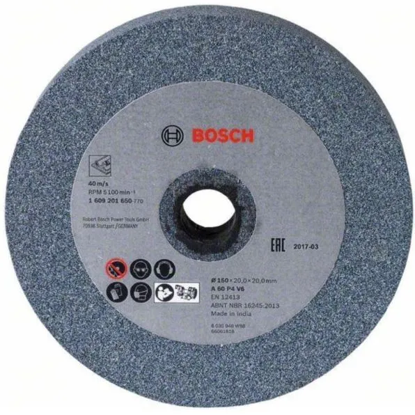 BOSCH หินเจียร 6 นิ้ว x หนา 20.0 มม.(PRO Metal | A 60 P4 V6 | รูเพลา 20.0 มม.)