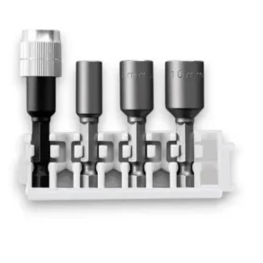 BOSCH 2608522418 ชุดดอกไขควงหัวบล็อค เบอร์ 6, 8, 10 + หัวจับดอกไขควง แกน HEX 1/4 นิ้ว (Quick Change) 4 ตัว/ชุด