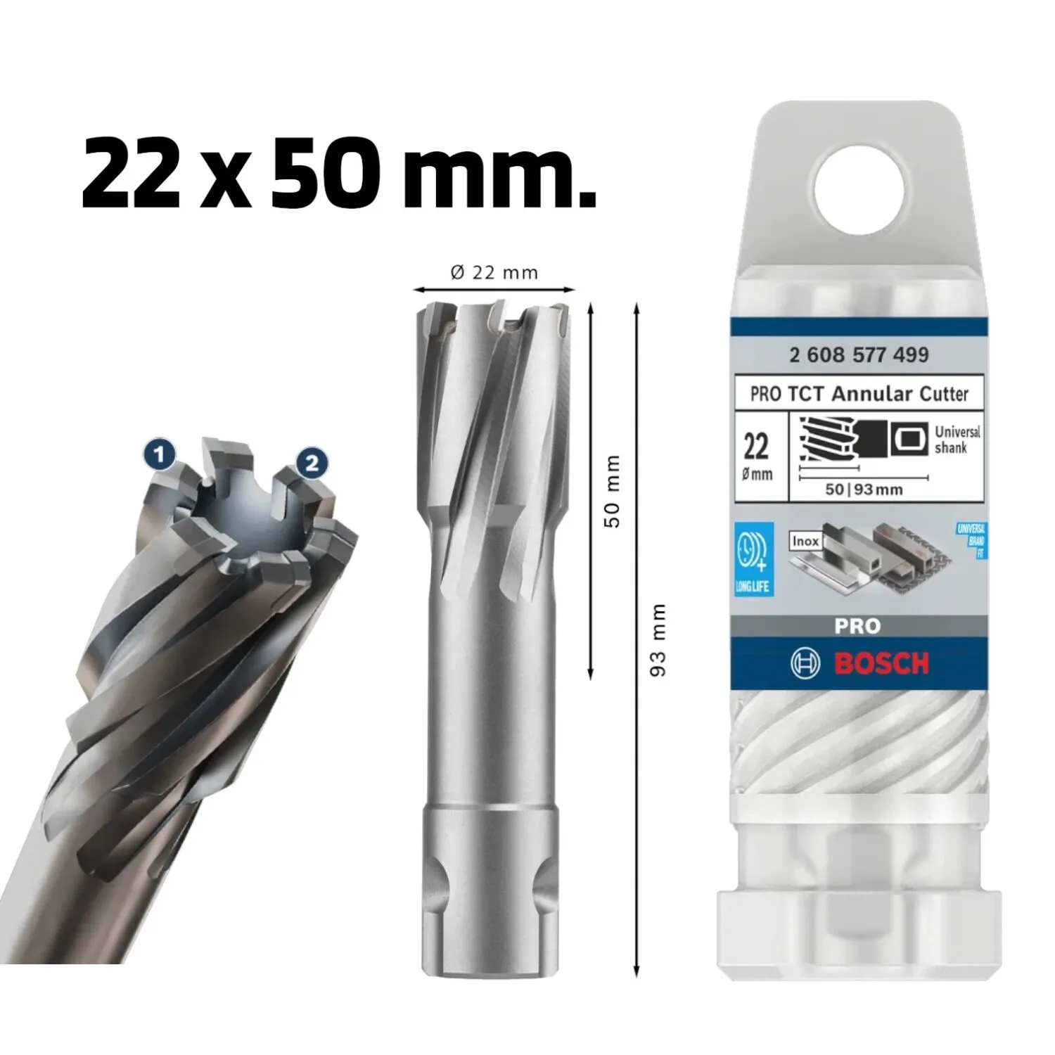 BOSCH 2608577499 ดอกเจ็ทบอช ขนาด รูเจาะ 22 มม. x เจาะลึก 50 มม.
