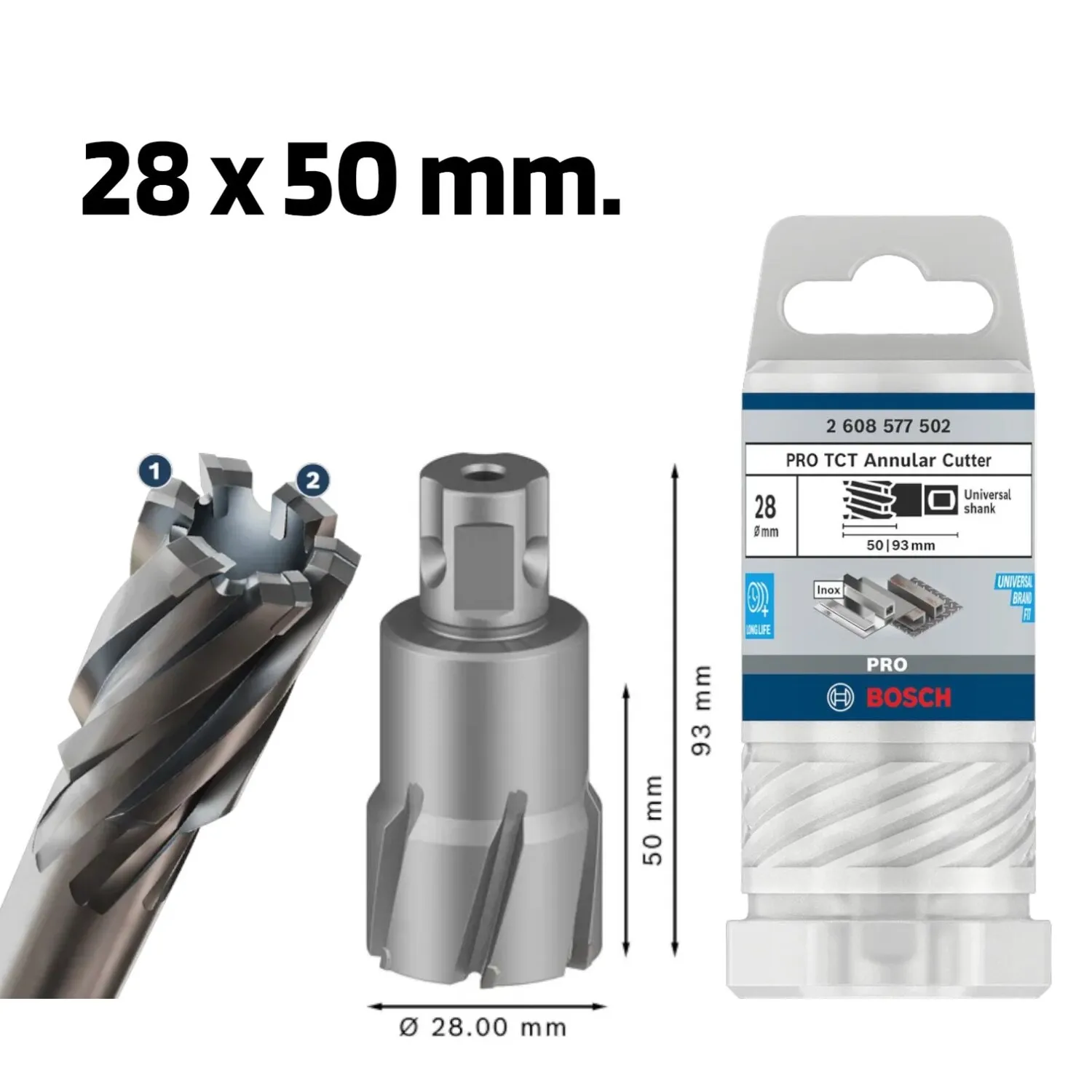 BOSCH 2608577502 ดอกเจ็ทบอช ขนาด รูเจาะ 28 มม. x เจาะลึก 50 มม.