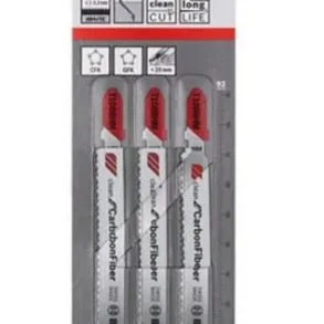 BOSCH 2608667449 T108HM ใบเลื่อยจิ๊กซอว์ตัดไฟเบอร์ clean for Carbon Fiber (3 ใบ/แพค)