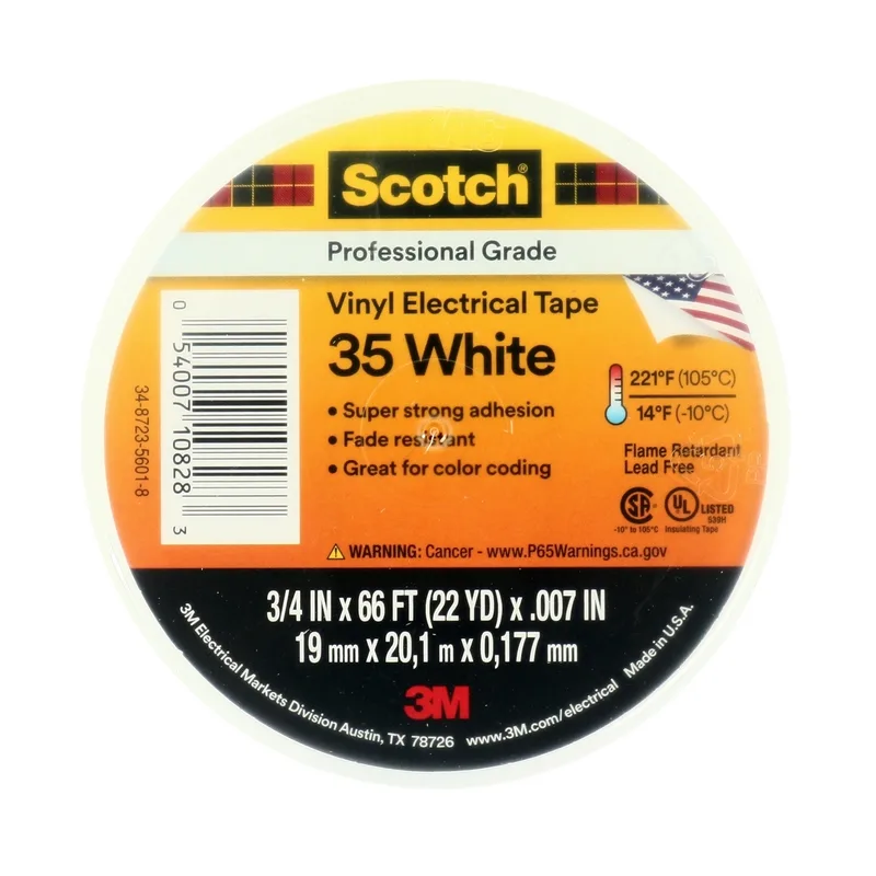 3M SCOTCH 35 VINYL TAPE 3/4"X66FT(สีขาว) - Image 3