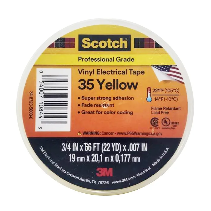3M SCOTCH 35 VINYL TAPE 3/4"X66FT(สีเหลือง) - Image 4