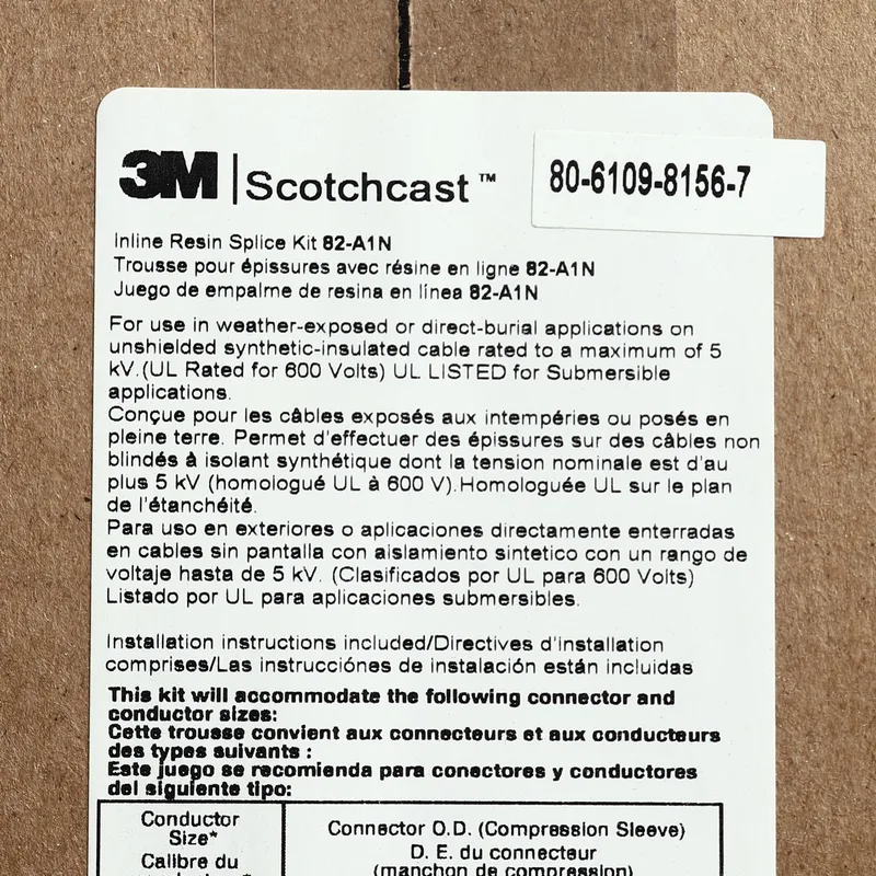 3M ชุดต่อสายเคเบิ้ลชนิดเรซิ่น รุ่น 82-A1 - Image 4