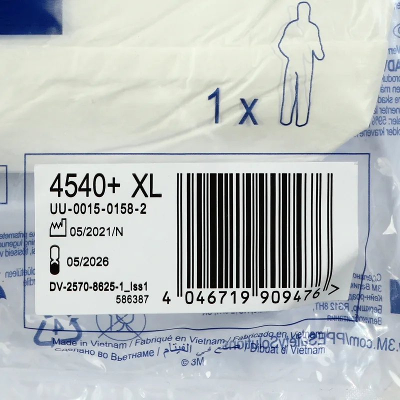 3M ชุดป้องกันฝุ่น+สารเคมี รุ่น4540+ SIZE XL - Image 3