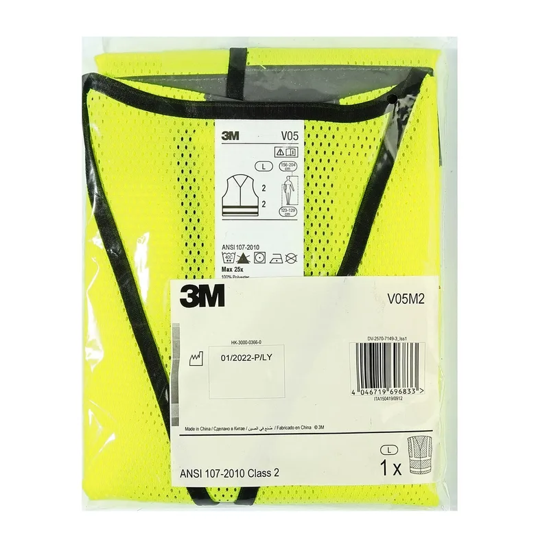 3M 2925 เสื้อกั๊กสะท้อนแสง สีเหลืองมะนาว L - Image 3