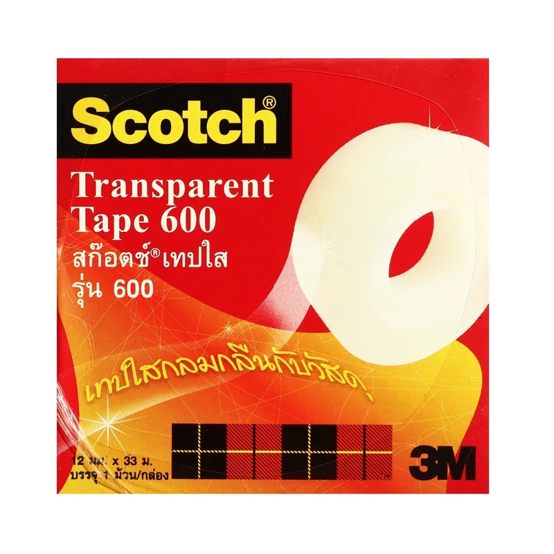 3M NO.600 เทปใส 12มมX36หลา แกน 1"(12RL/PAC) - Image 4