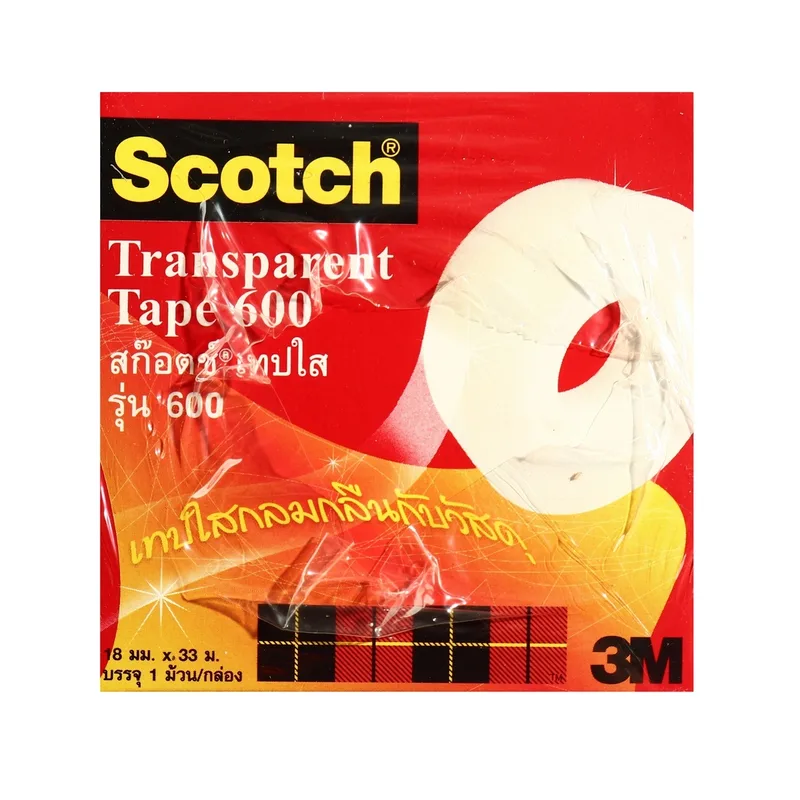 3M NO.600 เทปใส 18มมX36หลา แกน 1"(12RL/PAC) - Image 4