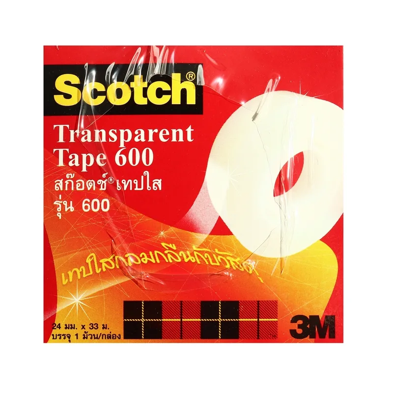 3M NO.600 เทปใส 24มมX36หลา แกน 1"(7RL/PAC) - Image 4