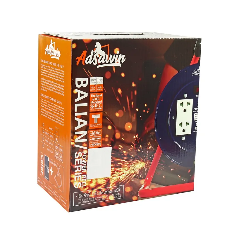 ADSAWIN BL310-10M ล้อเก็บสายไฟ VCT3X1.0SQMM(BK) - Image 4