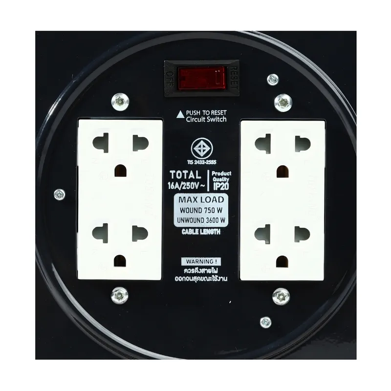 ADSAWIN GF ล้อเก็บสายไฟจานเหล็กใหญ่(BK)-สีดำ - Image 3