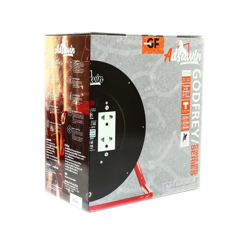 ADSAWIN GF ล้อเก็บสายไฟจานเหล็กใหญ่(BK)-สีดำ - Image 4