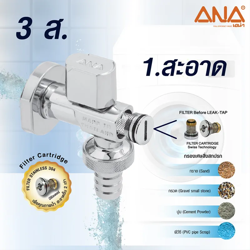 ANA รุ่น 1710 ก๊อกสนาม-เครื่องซักผ้า ขนาด1/2" - Image 3