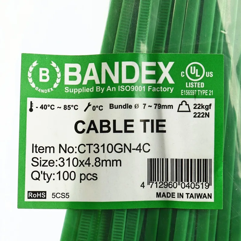 BANDEX CT310GN-4C เคเบิ้ลไทร์ 12" เขียว (100 เส้น) - Image 4