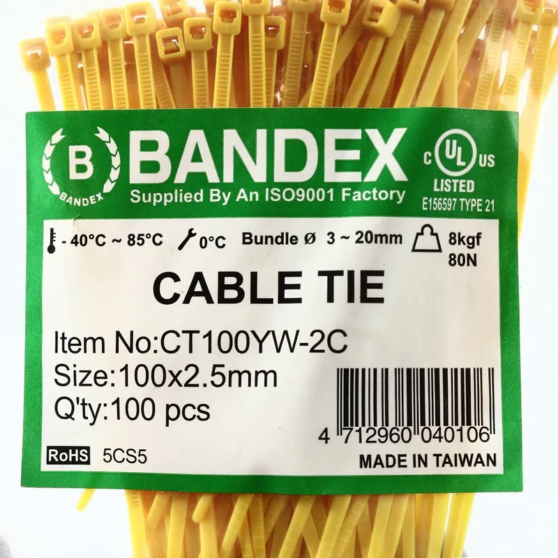 BANDEX CT-100YW-2C เคเบิ้ลไทร์ 4" เหลือง (100 เส้น) - Image 4