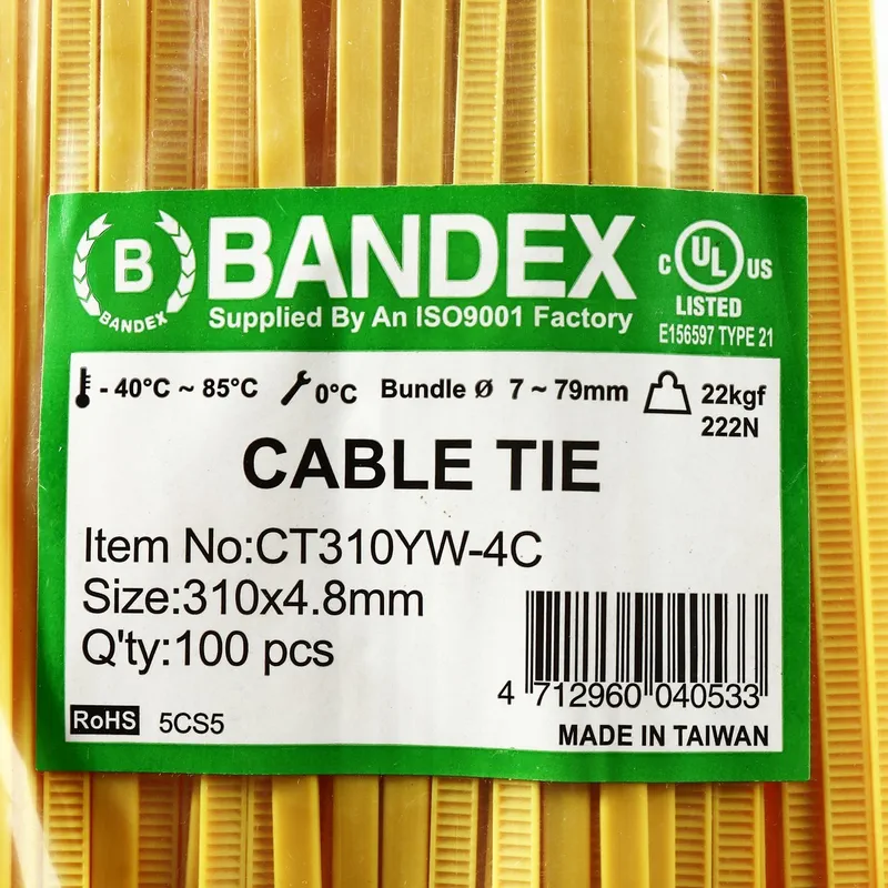 BANDEX CT310YW-4C เคเบิ้ลไทร์ 12" เหลือง (100 เส้น) - Image 4