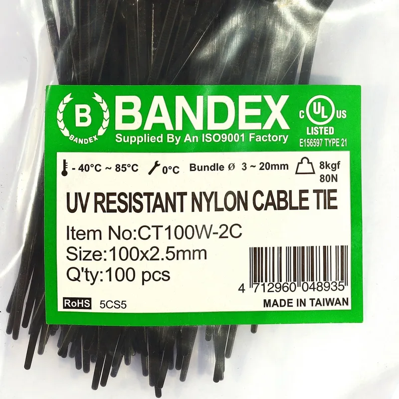 BANDEX CT-100W-2C เคเบิ้ลไทร์กันยูวีดำ 4" (100 เส้น) - Image 3