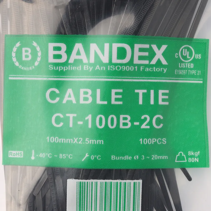 BANDEX CT-100B-2C เคเบิ้ลไทร์ 4" ดำ (100 เส้น) - Image 3