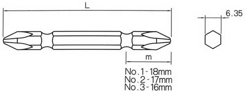 BIX (B12)3X65 ดอกไขควง 2 หัวคอยาว