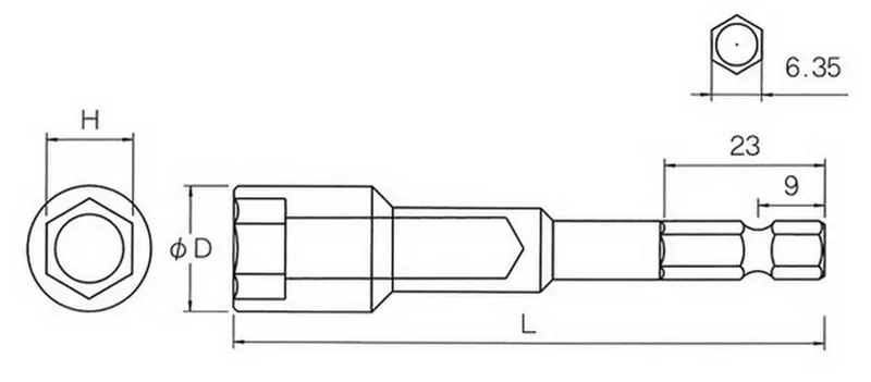 BIX (B35B)1/4"X75 ดอกไขควงหัวลูกบล๊อก