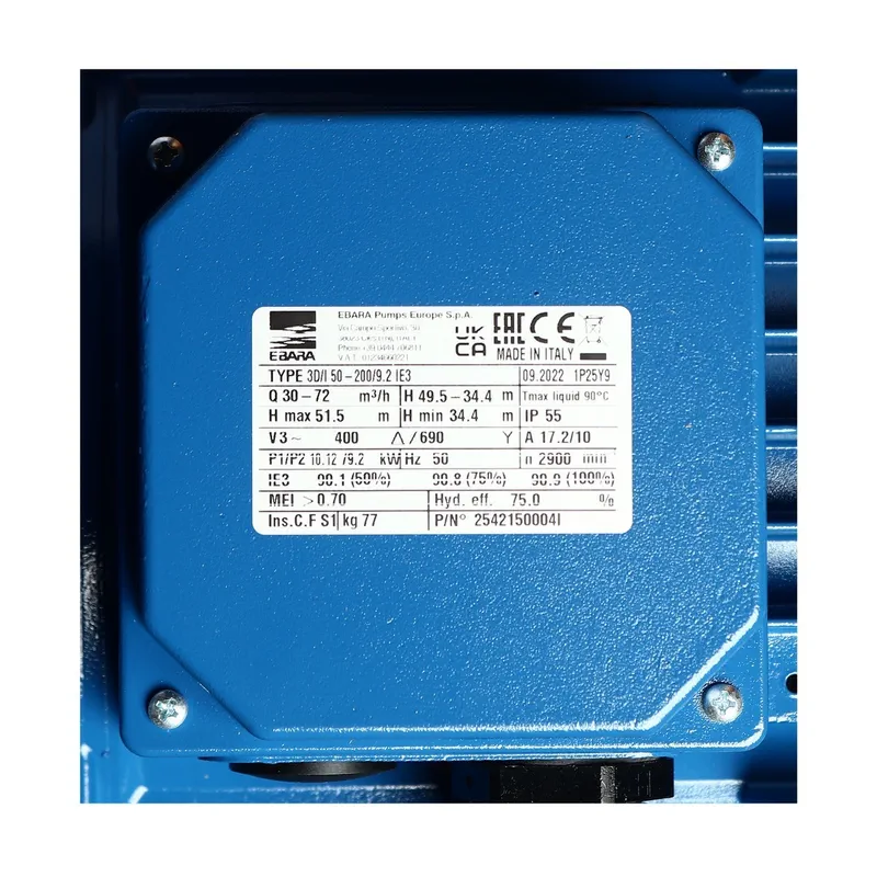 EBARA 3D 50-200/9.2 ปั๊มเหล็กหล่อ - 3 สาย - Image 4