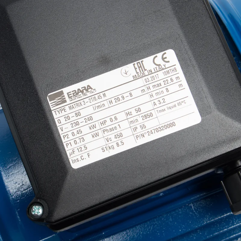 EBARA MATRIX 3-2T/0.45M ปั๊มน้ำหลายใบพัดแนวนอน - Image 6