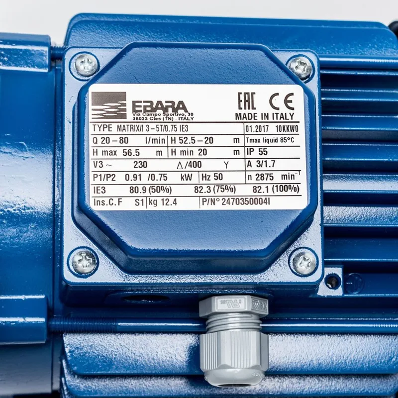 EBARA MATRIX 3-5T/0.75 ปั๊มน้ำหลายใบพัดแนวนอน - Image 5
