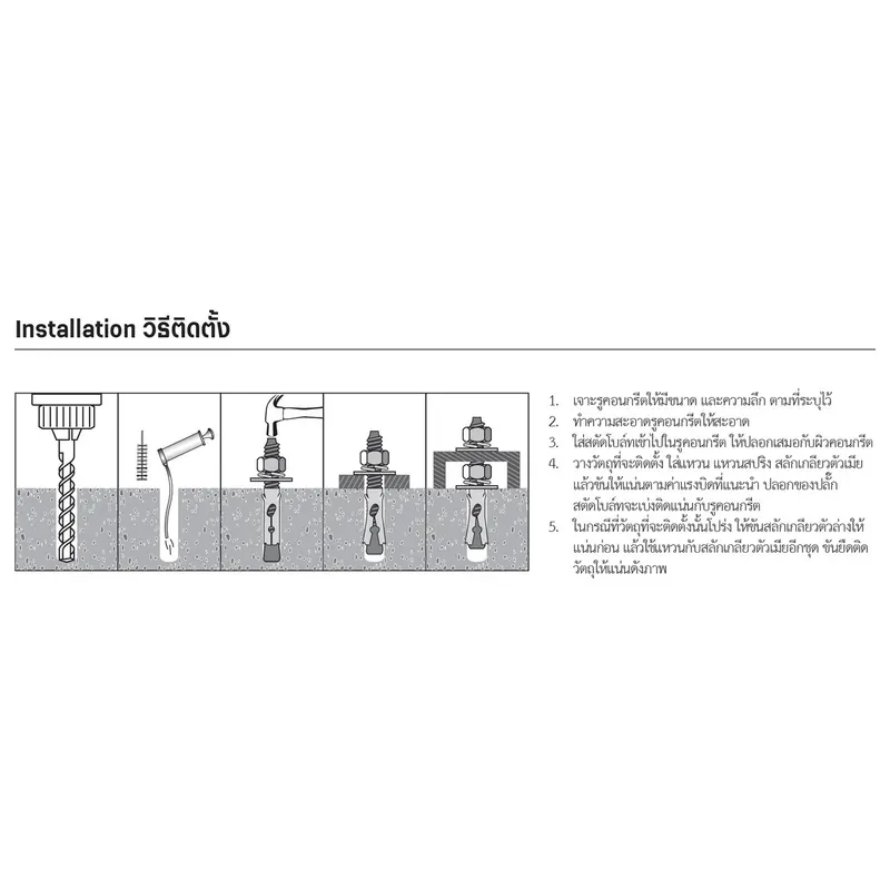 FASTENIC พุกเหล็ก 1/2" ยาว 95 มม. รุ่น ST-12-HDG - Image 5